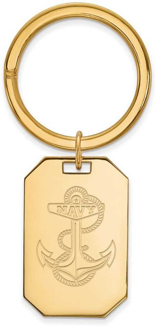 Image of Gold Plated Sterling Silver Navy Key Chain by LogoArt (GP030USN)