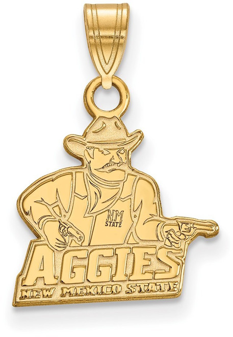 Gold Plated Sterling Silver New Mexico State University Small Pendant by LogoArt