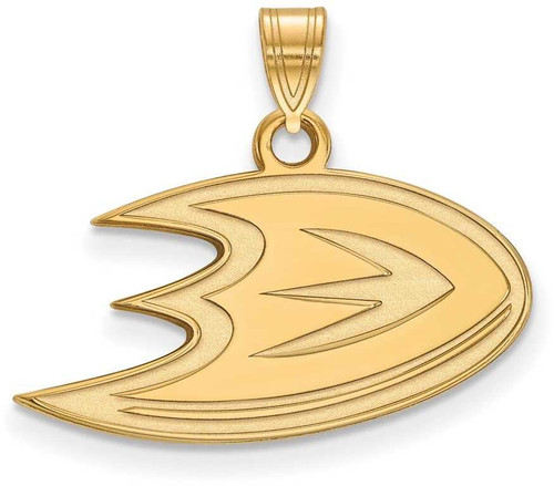 Image of Gold Plated Sterling Silver NHL Anaheim Ducks Small Pendant by LogoArt