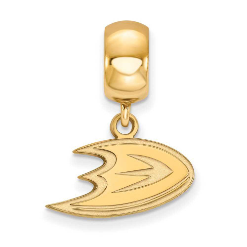 Image of Gold Plated Sterling Silver NHL Anaheim Ducks X-Small Dangle Bead LogoArt Charm