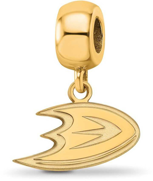 Image of Gold Plated Sterling Silver NHL Anaheim Ducks X-Small Dangle Bead LogoArt Charm