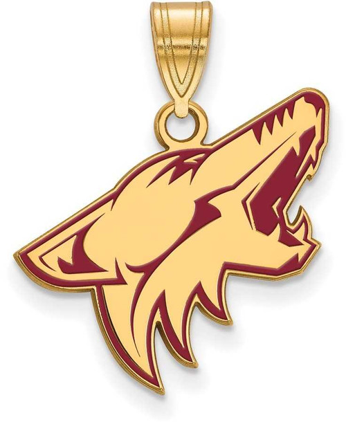 Image of Gold Plated Sterling Silver NHL Arizona Coyotes Large Enamel Pendant by LogoArt