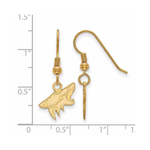 Image of Gold Plated Sterling Silver NHL Arizona Coyotes Small Dangle Earrings by LogoArt