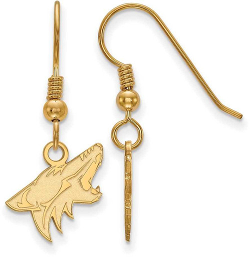 Image of Gold Plated Sterling Silver NHL Arizona Coyotes Small Dangle Earrings by LogoArt