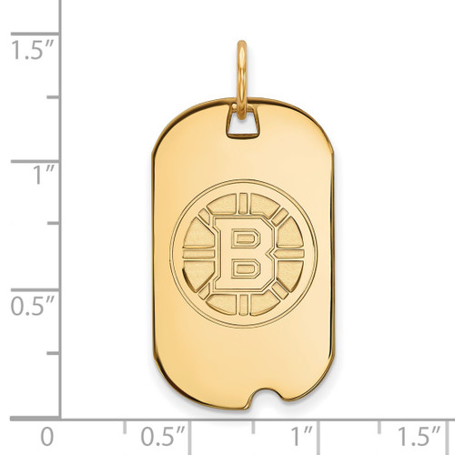 Gold Plated Sterling Silver NHL Boston Bruins Small Dog Tag by LogoArt