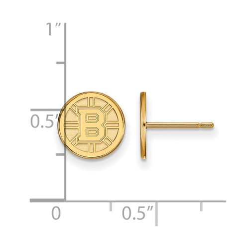 Gold Plated Sterling Silver NHL Boston Bruins X-Small Post Earrings by LogoArt