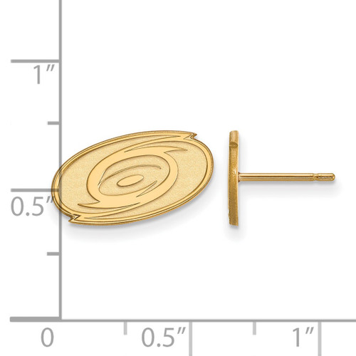 Gold Plated Sterling Silver NHL Carolina Hurricanes XSmall Post LogoArt Earrings