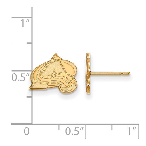 Gold Plated Sterling Silver NHL Colorado Avalanche X-Small Post LogoArt Earrings