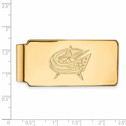 Image of Gold Plated Sterling Silver NHL Columbus Blue Jackets Money Clip by LogoArt