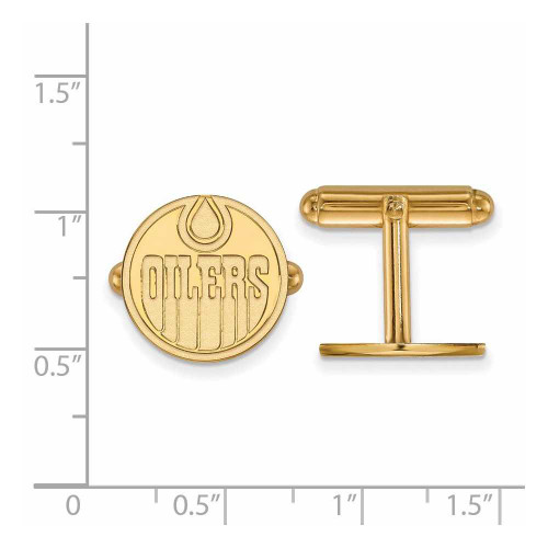 Image of Gold Plated Sterling Silver NHL Edmonton Oilers Cuff Links by LogoArt
