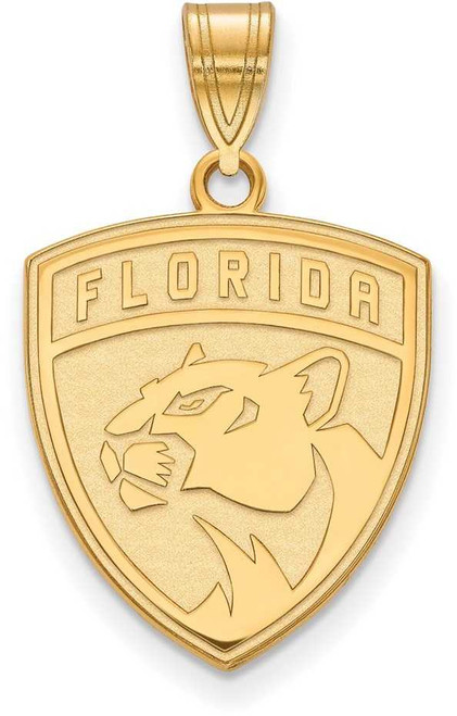 Image of Gold Plated Sterling Silver NHL Florida Panthers Large Pendant by LogoArt