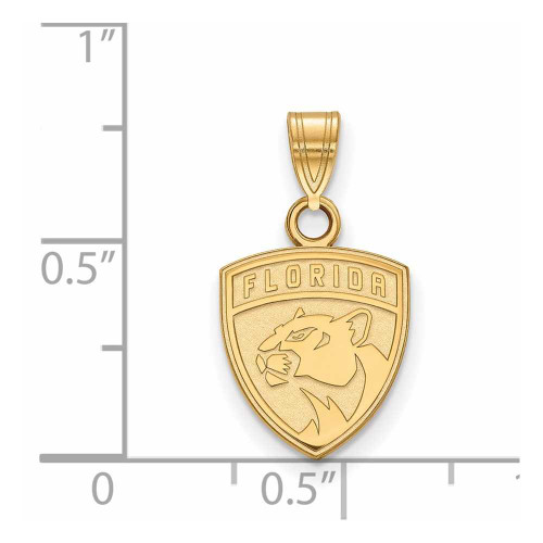 Image of Gold Plated Sterling Silver NHL Florida Panthers Small Pendant by LogoArt