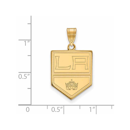 Image of Gold Plated Sterling Silver NHL Los Angeles Kings Large Pendant by LogoArt
