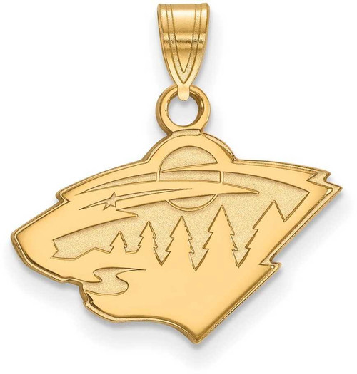 Image of Gold Plated Sterling Silver NHL Minnesota Wild Small Pendant by LogoArt
