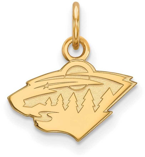 Image of Gold Plated Sterling Silver NHL Minnesota Wild X-Small Pendant by LogoArt