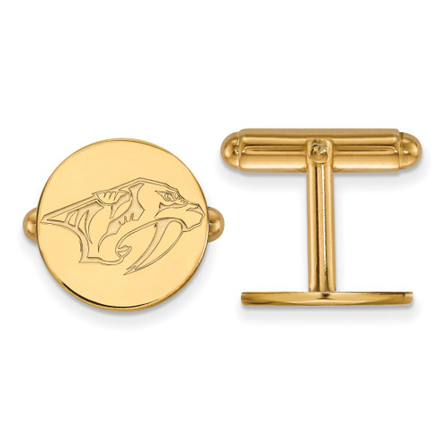 Gold Plated Sterling Silver NHL Nashville Predators Cuff Links by LogoArt