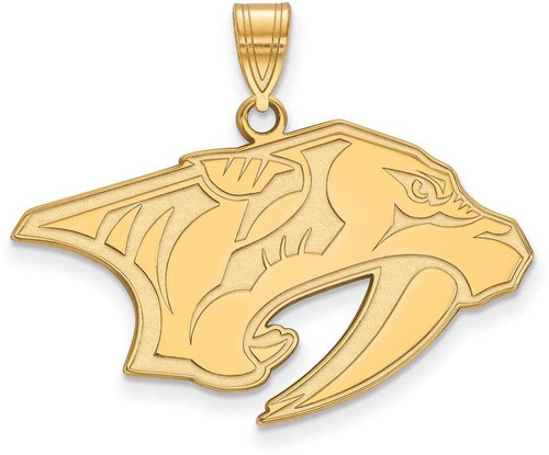 Image of Gold Plated Sterling Silver NHL Nashville Predators Large Pendant by LogoArt