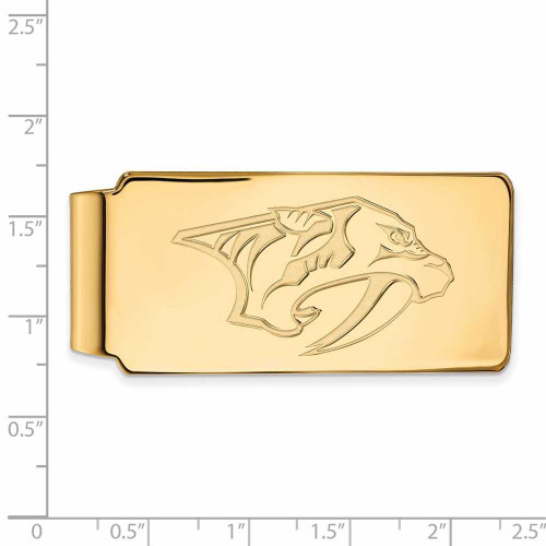 Image of Gold Plated Sterling Silver NHL Nashville Predators Money Clip by LogoArt