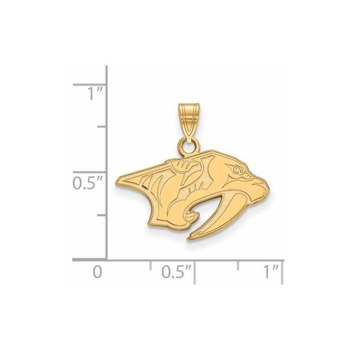 Image of Gold Plated Sterling Silver NHL Nashville Predators Small Pendant by LogoArt