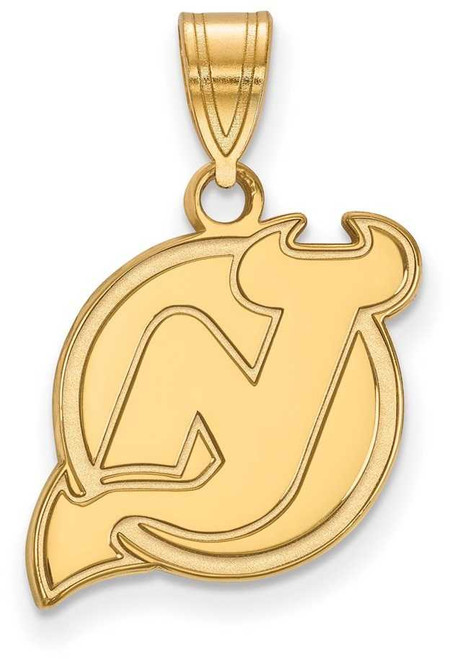 Image of Gold Plated Sterling Silver NHL New Jersey Devils Medium Pendant by LogoArt