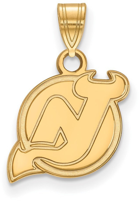 Gold Plated Sterling Silver NHL New Jersey Devils Small Pendant by LogoArt