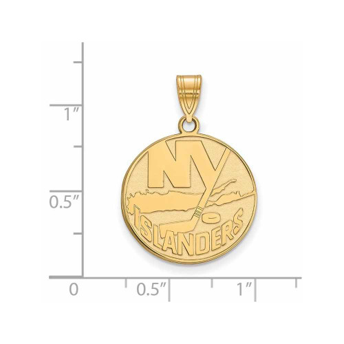 Image of Gold Plated Sterling Silver NHL New York Islanders Large Pendant by LogoArt