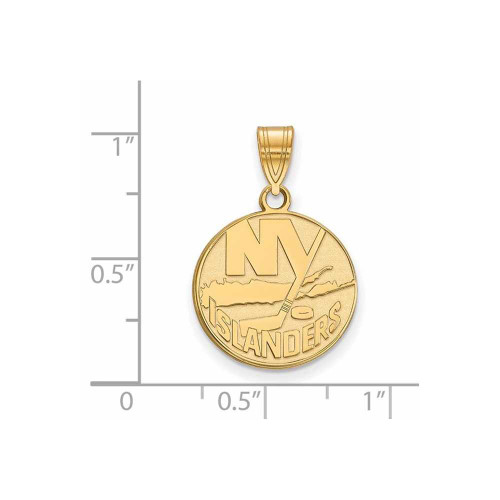 Image of Gold Plated Sterling Silver NHL New York Islanders Medium Pendant by LogoArt