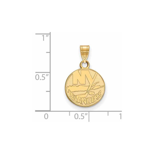 Image of Gold Plated Sterling Silver NHL New York Islanders Small Pendant by LogoArt