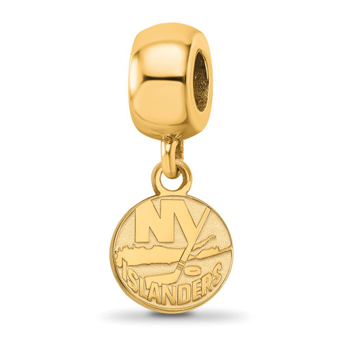 Gold Plated Sterling Silver NHL New York Islanders X-Small Bead Charm by LogoArt