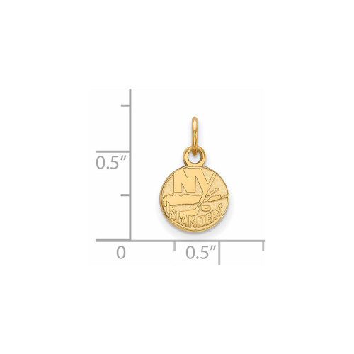 Image of Gold Plated Sterling Silver NHL New York Islanders X-Small Pendant by LogoArt