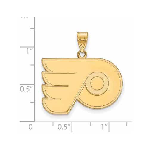 Image of Gold Plated Sterling Silver NHL Philadelphia Flyers Large Pendant by LogoArt