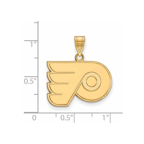 Image of Gold Plated Sterling Silver NHL Philadelphia Flyers Medium Pendant by LogoArt
