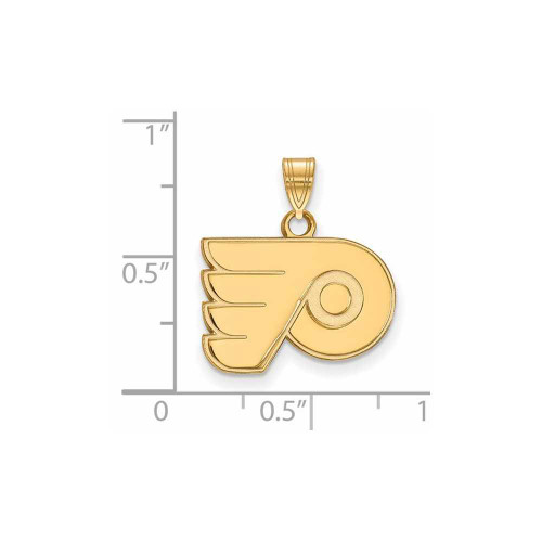 Image of Gold Plated Sterling Silver NHL Philadelphia Flyers Small Pendant by LogoArt