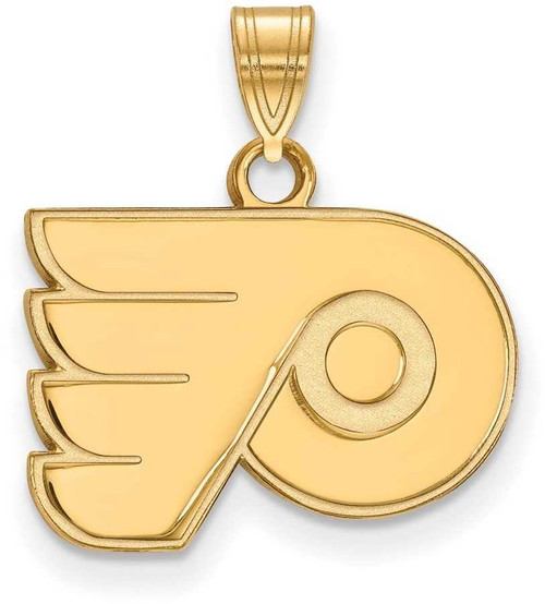 Image of Gold Plated Sterling Silver NHL Philadelphia Flyers Small Pendant by LogoArt