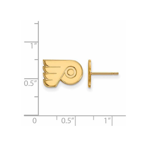 Image of Gold Plated Sterling Silver NHL Philadelphia Flyers XSmall Post LogoArt Earrings