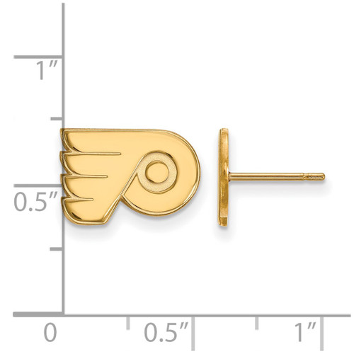 Gold Plated Sterling Silver NHL Philadelphia Flyers XSmall Post LogoArt Earrings
