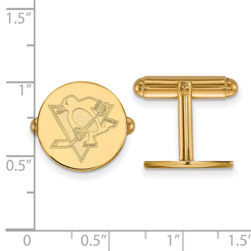 Gold Plated Sterling Silver NHL Pittsburgh Penguins Cuff Links by LogoArt