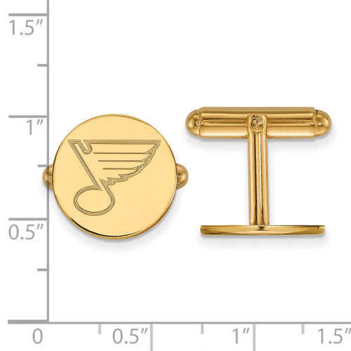 Gold Plated Sterling Silver NHL St. Louis Blues Cuff Links by LogoArt