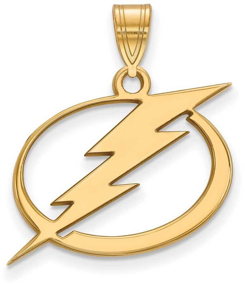 Image of Gold Plated Sterling Silver NHL Tampa Bay Lightning Large Pendant by LogoArt