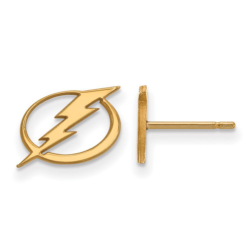 Gold Plated Sterling Silver NHL Tampa Bay Lightning XSmall Post LogoArt Earrings
