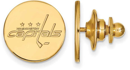 Image of Gold Plated Sterling Silver NHL Washington Capitals Lapel Pin by LogoArt