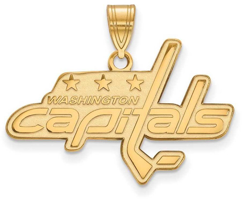 Image of Gold Plated Sterling Silver NHL Washington Capitals Large Pendant by LogoArt