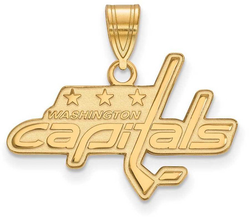 Image of Gold Plated Sterling Silver NHL Washington Capitals Medium Pendant by LogoArt