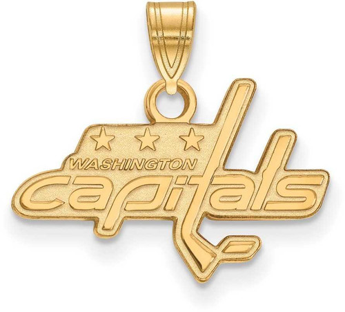 Image of Gold Plated Sterling Silver NHL Washington Capitals Small Pendant by LogoArt