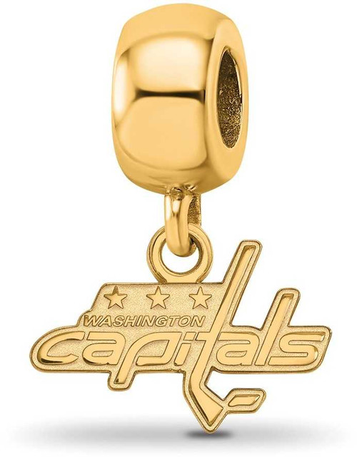 Image of Gold Plated Sterling Silver NHL Washington Capitals X-Small Bead Charm LogoArt
