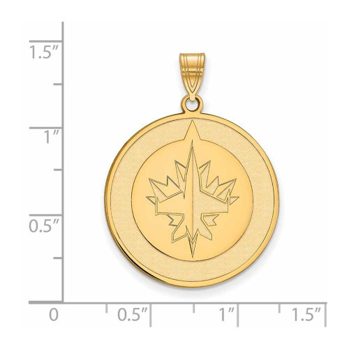 Image of Gold Plated Sterling Silver NHL Winnipeg Jets XL Pendant by LogoArt