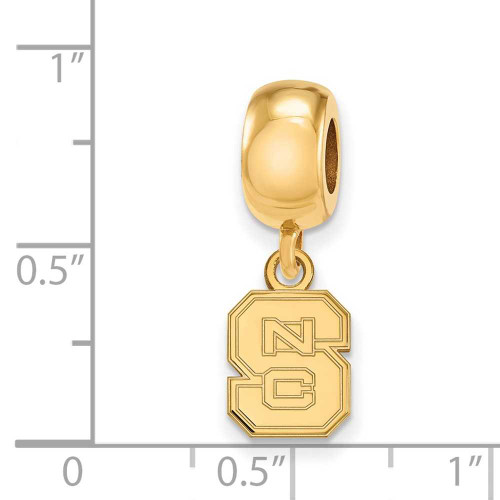 Image of Gold Plated Sterling Silver North Carolina State U XSmall Bead LogoArt GP035NCS