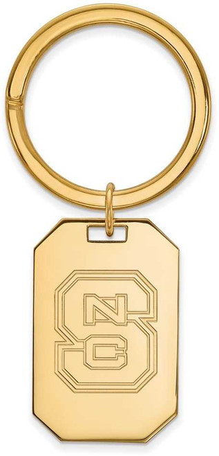 Image of Gold Plated Sterling Silver North Carolina State University Key Chain by LogoArt