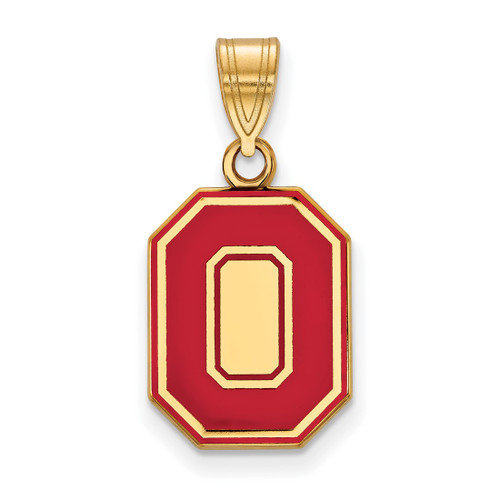 Gold Plated Sterling Silver Ohio State University Med LogoArt Pendant GP056OSU
