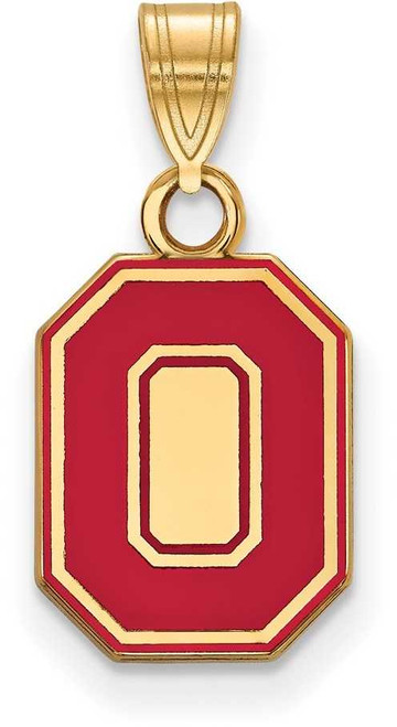 Image of Gold Plated Sterling Silver Ohio State University Small LogoArt Pendant GP055OSU